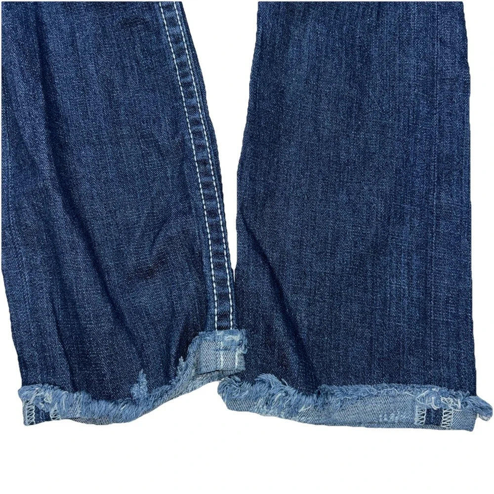 BKE Stella Frayed Raw Hem Distressed‎ Whiskered Jeans Stretch Size 28